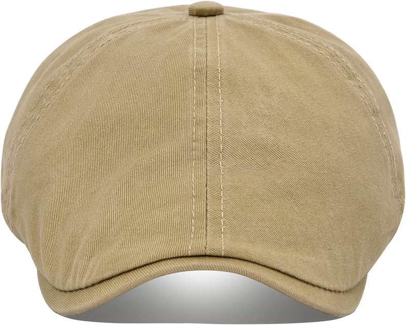 VOBOOM Cotton Washing Flat Cap Cabbie Hat Gatsby Ivy Irish Hunting Newsboy - Image 2